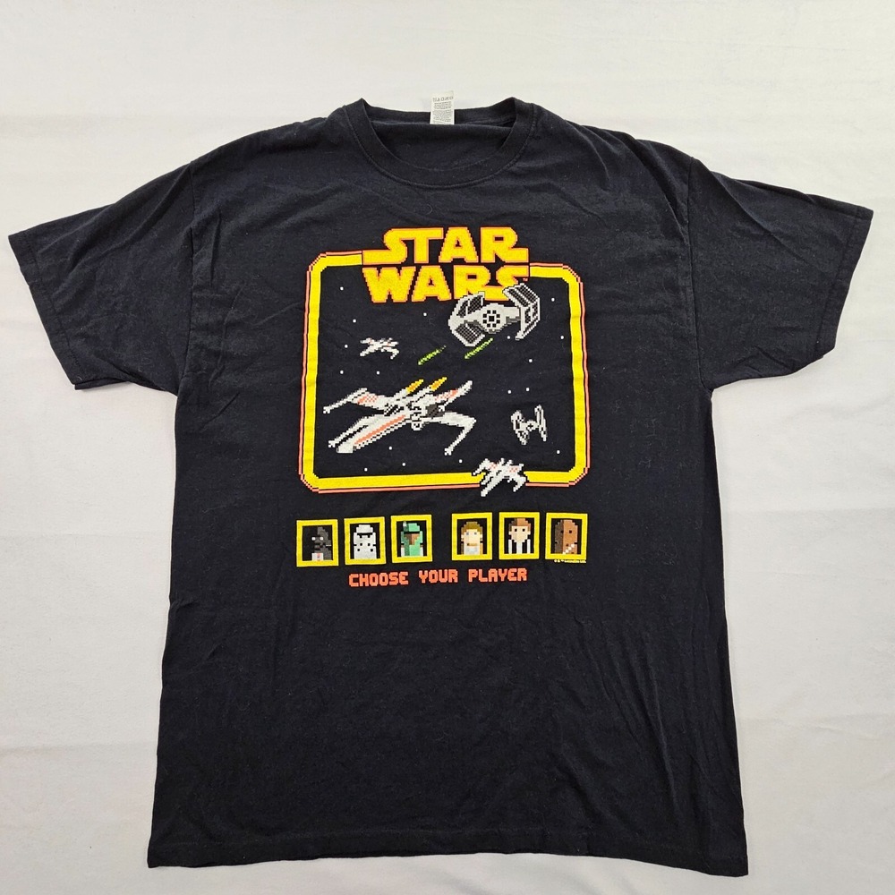 Star Wars Game Choose Player Black Short Sleeve Cotton T-Shirt Men's L‎